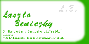 laszlo beniczky business card